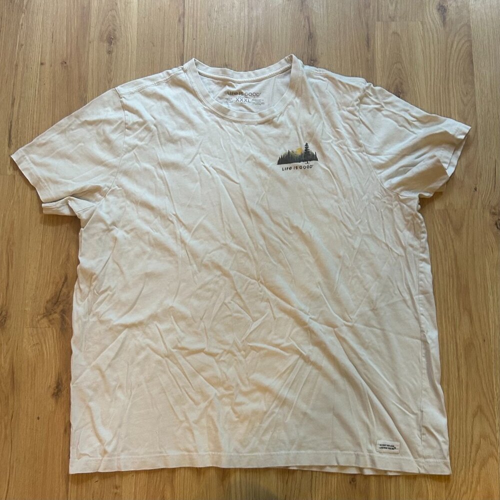 Life is Good 3XL Sunset Mountain Circle Tee – Soft Outdoor Graphic Shirt